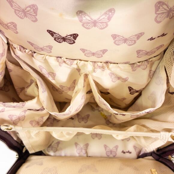 Itzy Ritzy Mircale Boss Plus Burgundy Faux Leather Diaper Backpack Butterfly main image 6